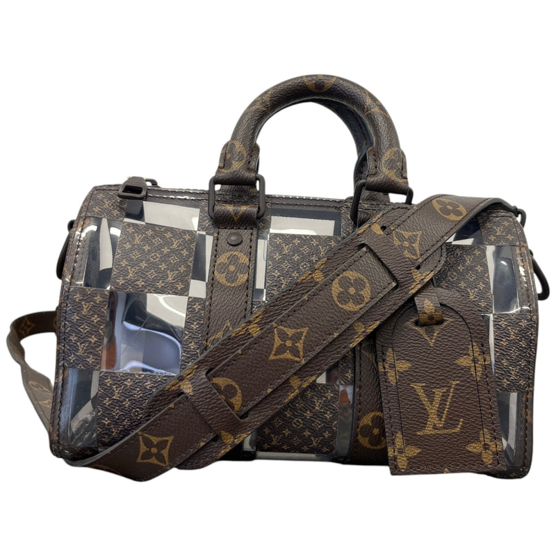 Women's Monogram Chess Keepall Bandouliere 25 Handbag Brown
