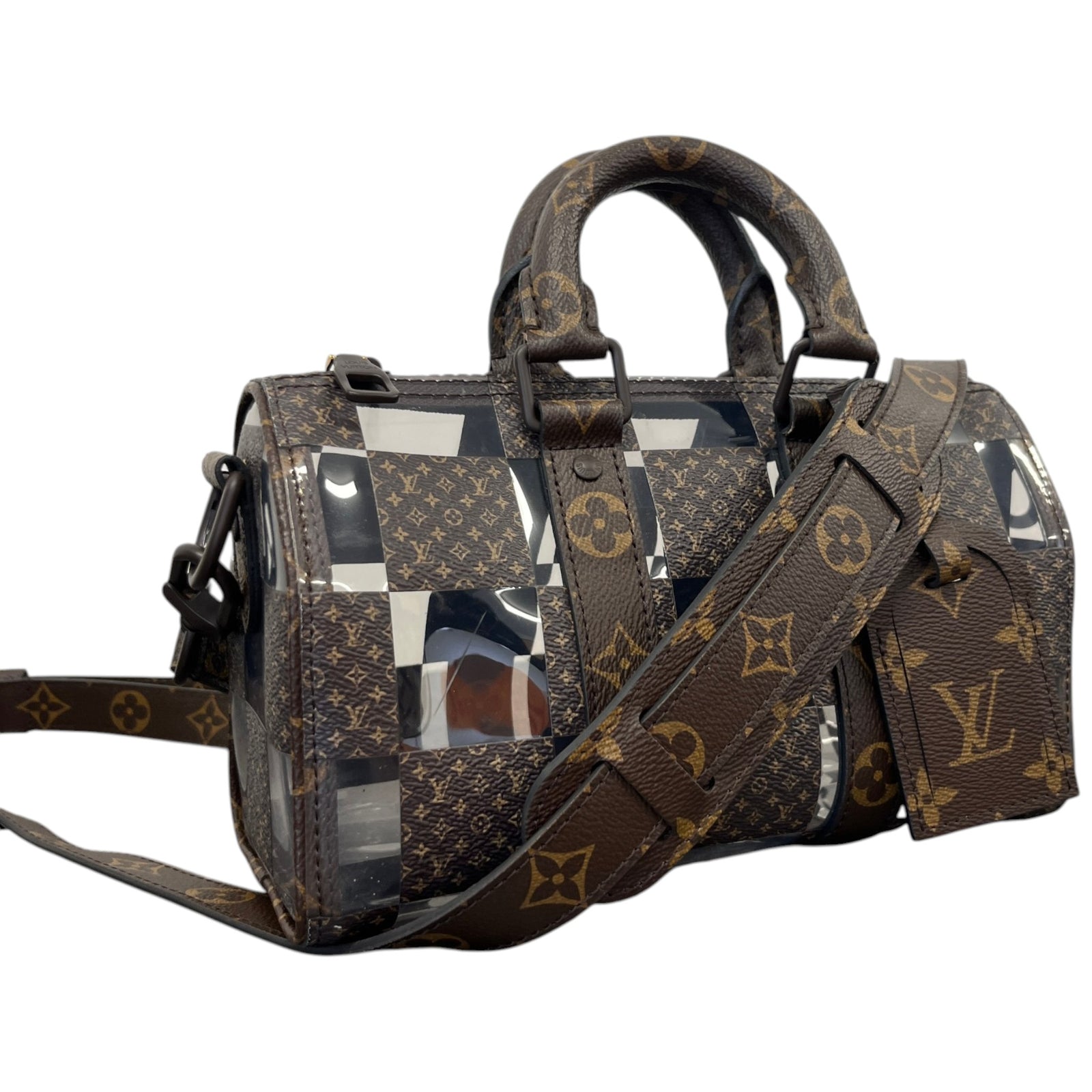 Women's Monogram Chess Keepall Bandouliere 25 Handbag Brown - Photo 4