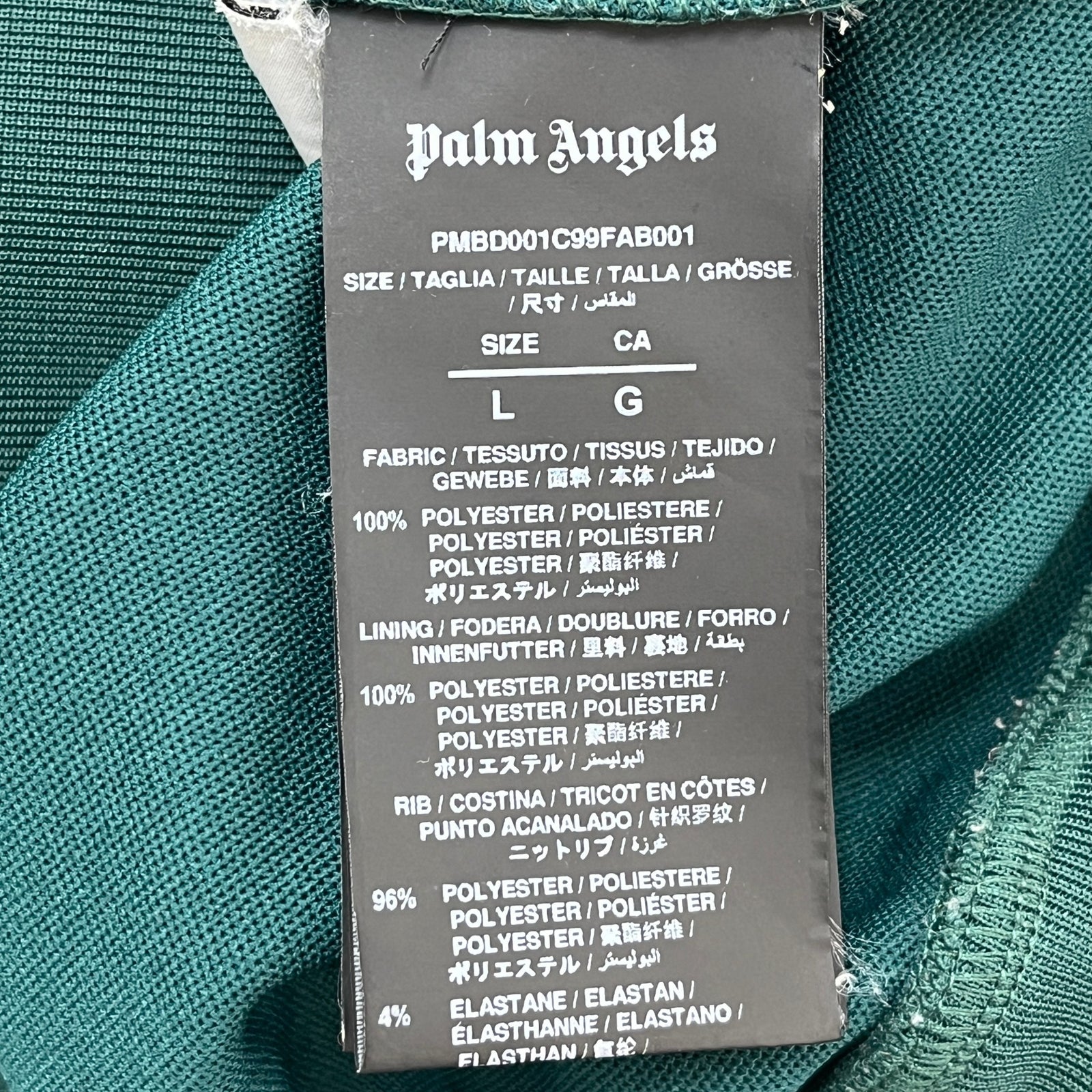 Men's Logo Print Track Jacket Green Size L - Photo 6