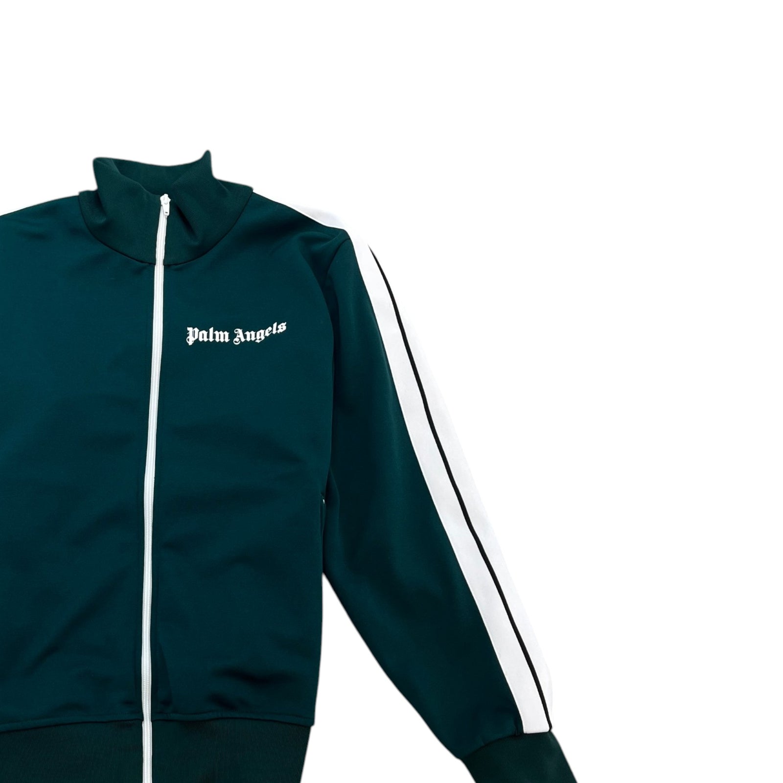 Men's Logo Print Track Jacket Green Size L - Photo 3