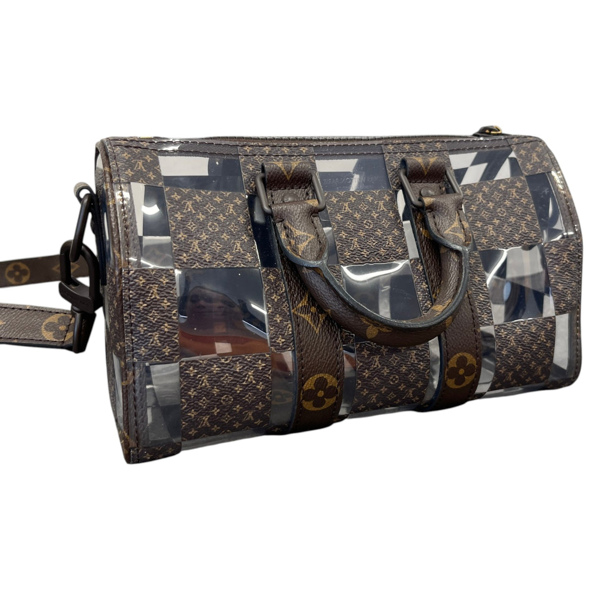 Women's Monogram Chess Keepall Bandouliere 25 Handbag Brown - Photo 8