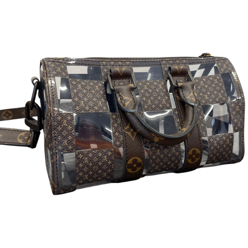 Women's Monogram Chess Keepall Bandouliere 25 Handbag Brown