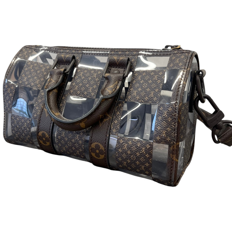 Women's Monogram Chess Keepall Bandouliere 25 Handbag Brown