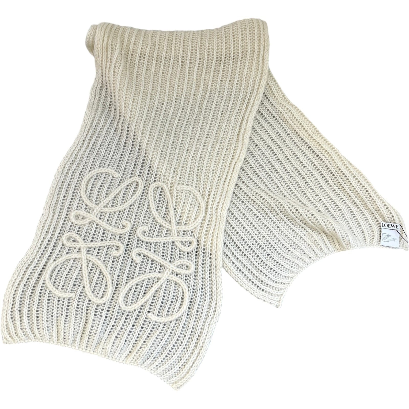 Women's Anagram Mohair Blend Scarf Cream - Photo 1