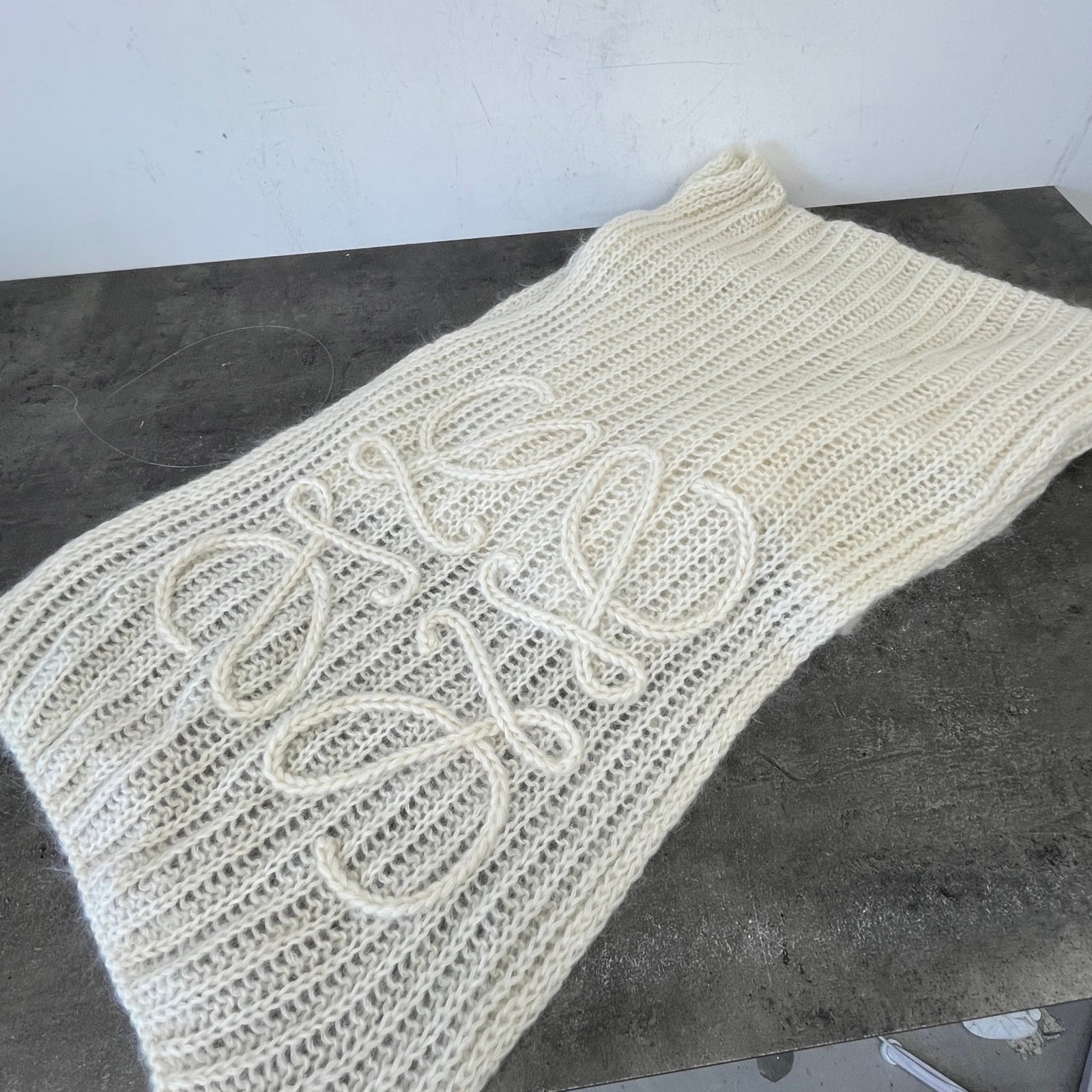 Women's Anagram Mohair Blend Scarf Cream - Photo 7