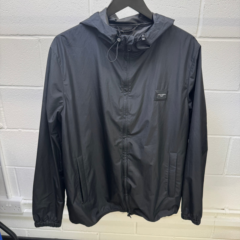 Men's Plaque Logo Windbreaker Black Size IT 50 / L