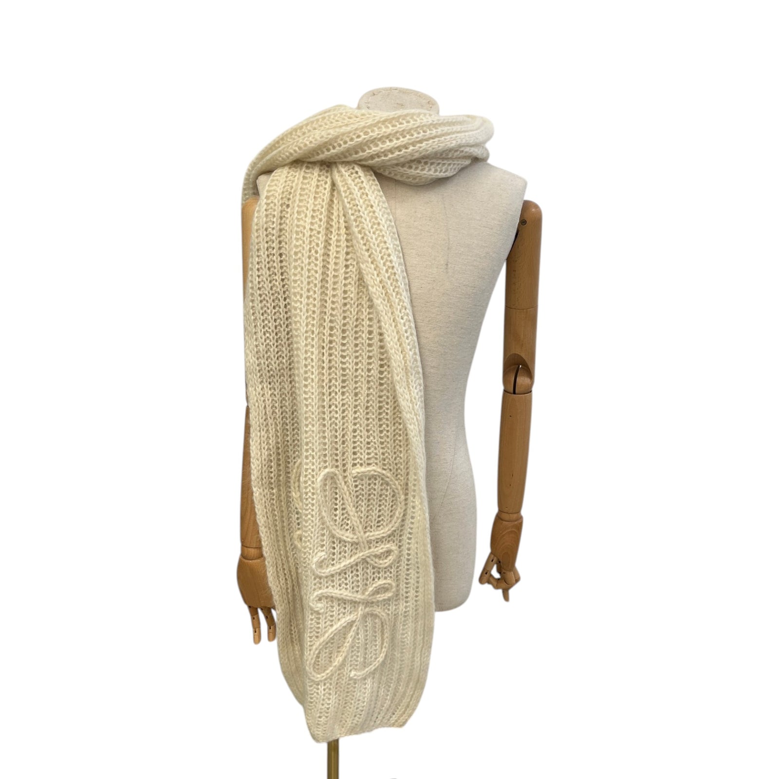 Women's Anagram Mohair Blend Scarf Cream - Photo 2