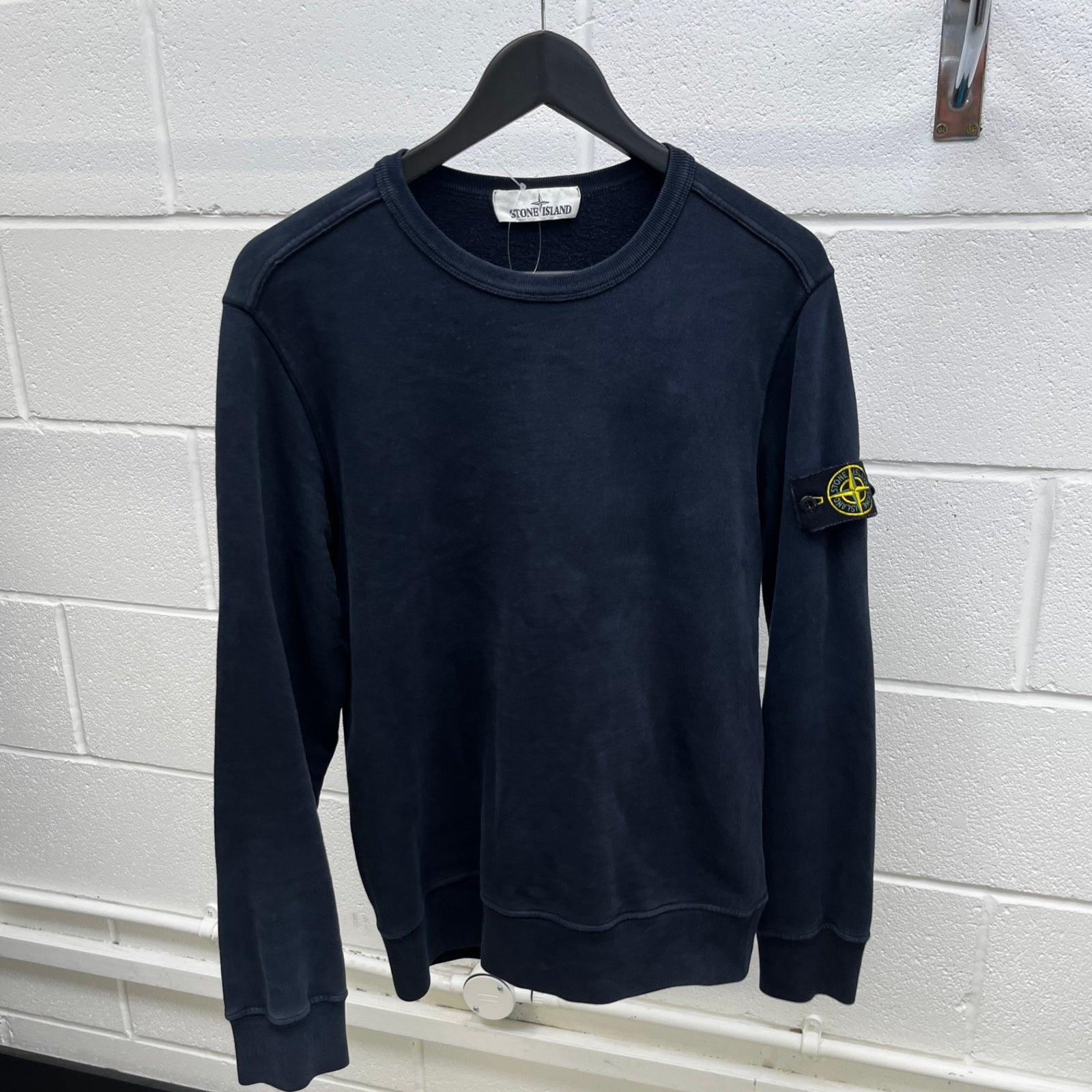 Men's Applique Logo Sweatshirt Navy Size S - Photo 8