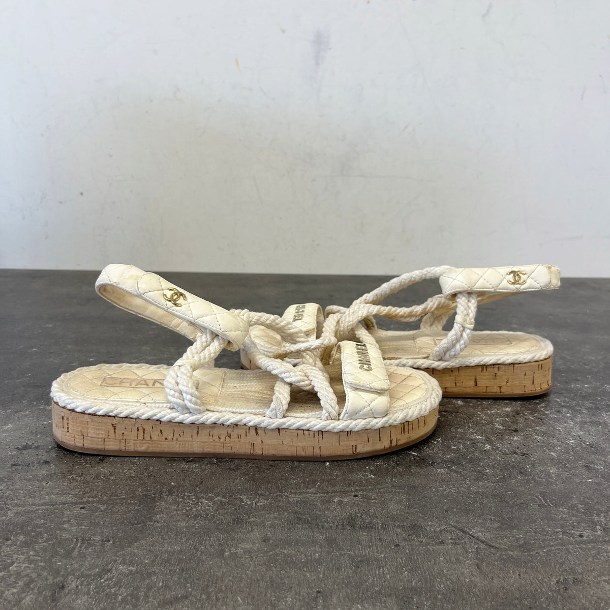 Women's CC Rope Dad Sandals Cream Size UK 6 / EU 39 - Photo 11