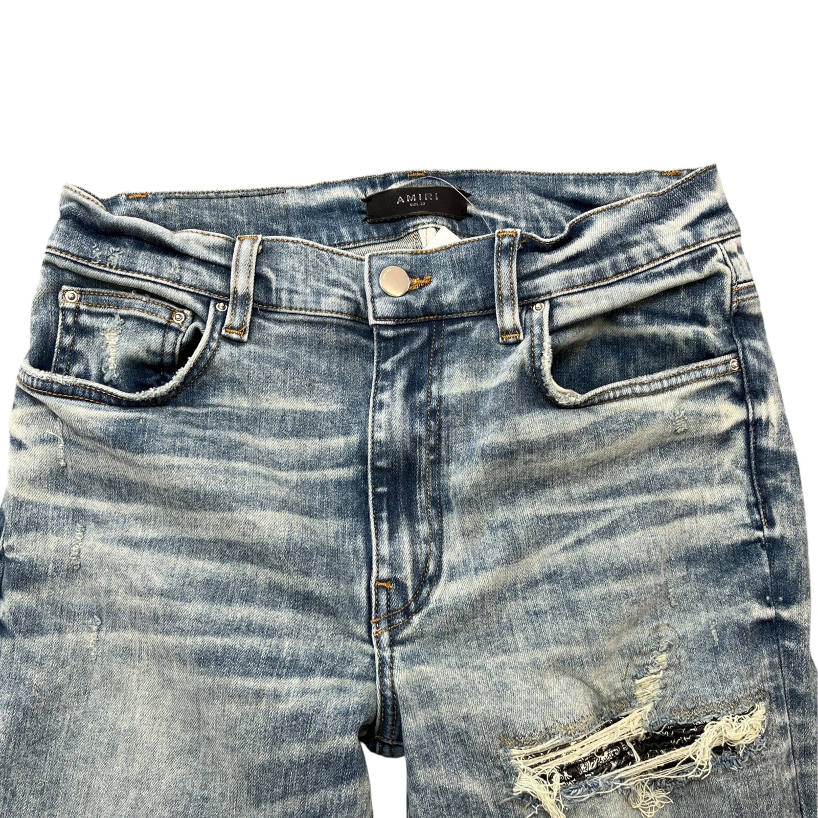 Men's Mx1 Distressed Bandana Jeans Blue Size IT 48 / UK 32 - Photo 6
