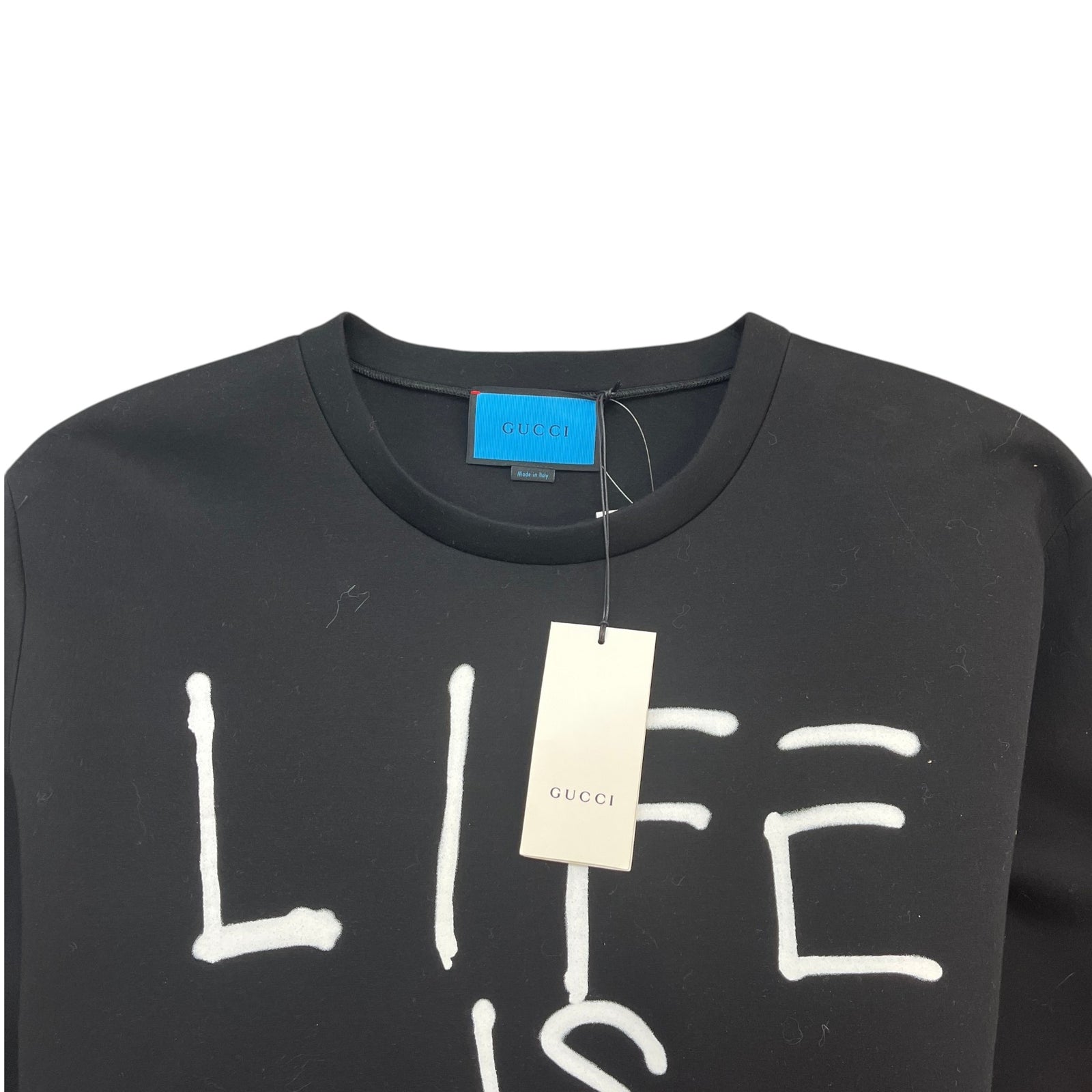 Men's Life Is Gucci Graphic Sweatshirt Black Size 3XL - Photo 5