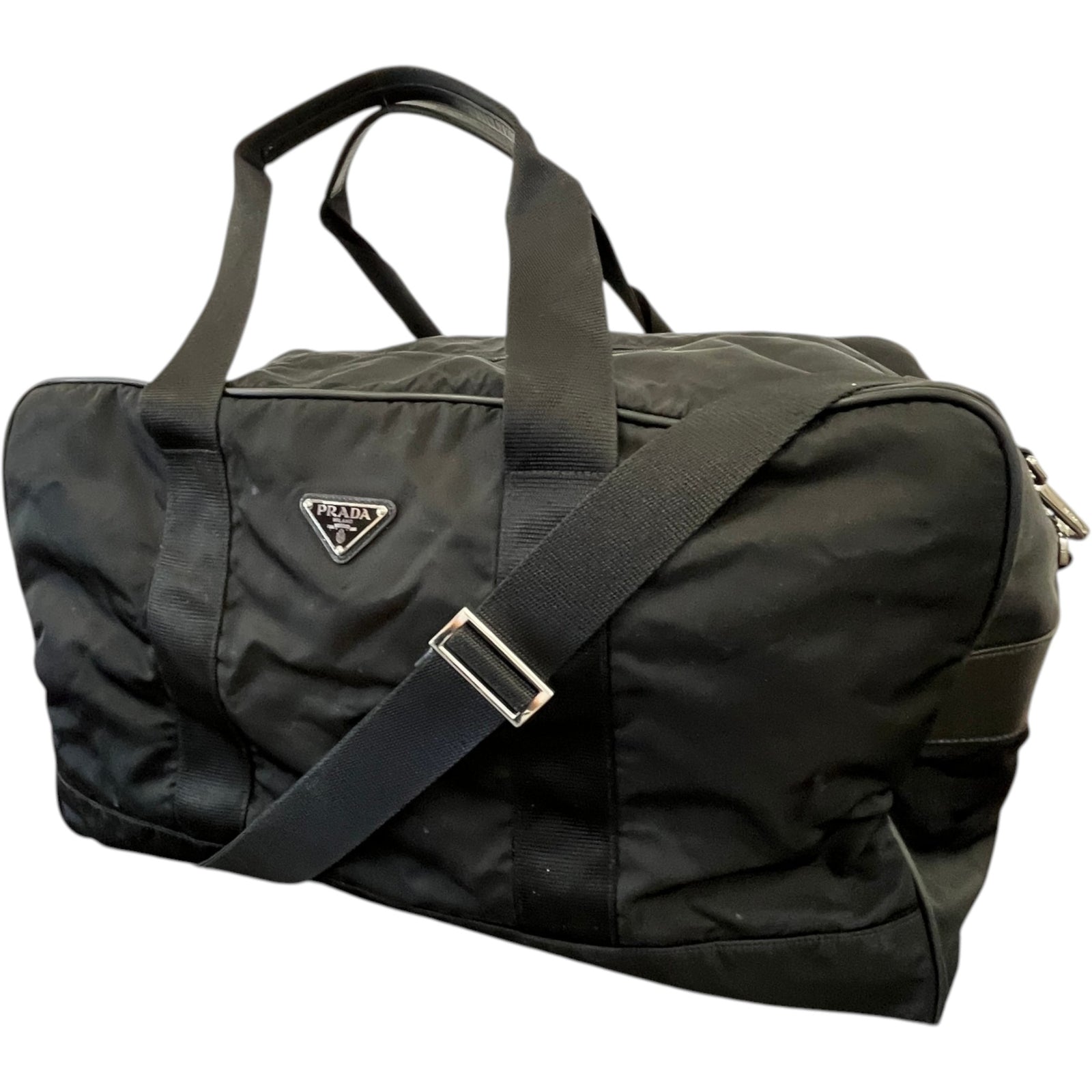 Men's Tessuto Nylon Travel Bag Black - Photo 4