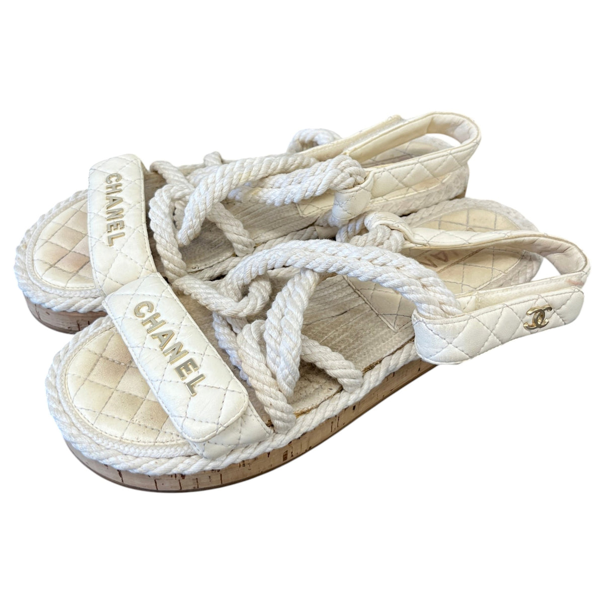 Women's CC Rope Dad Sandals Cream Size UK 6 / EU 39 - Photo 9
