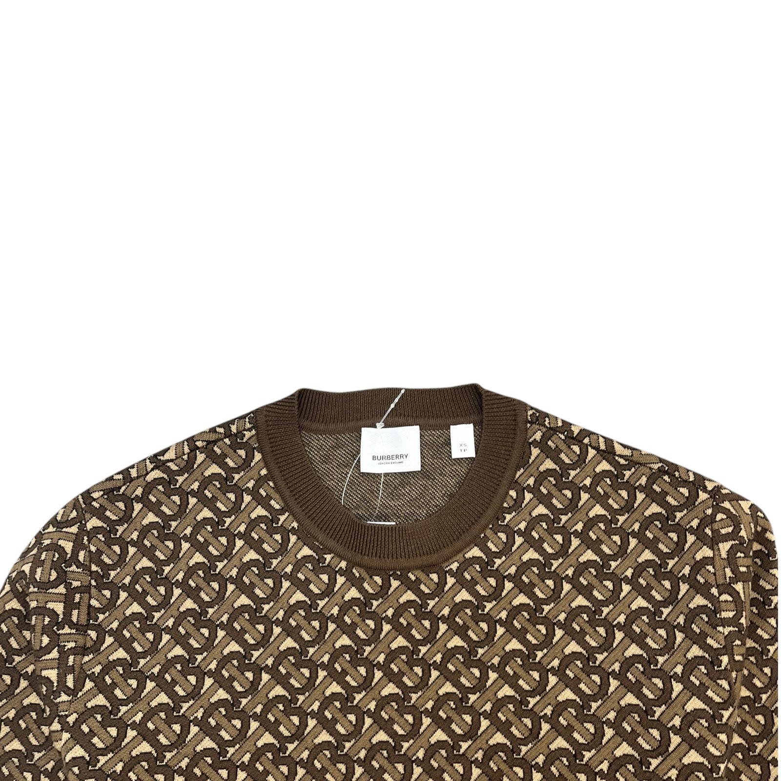 Men's TB Monogram Jacquard Jumper Beige Size XS - Photo 5