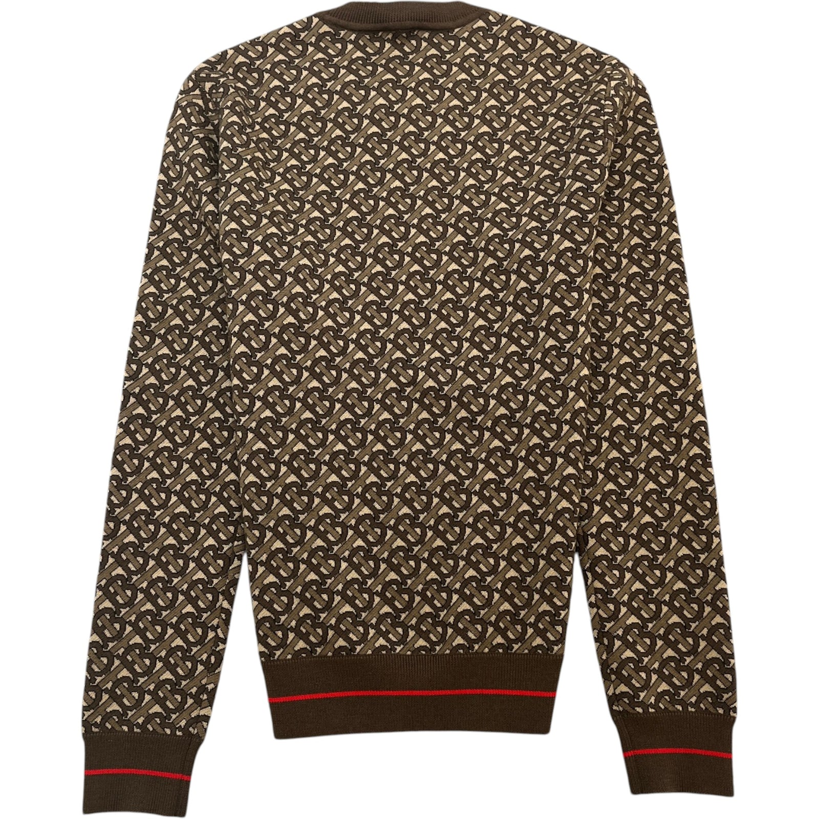 Men's TB Monogram Jacquard Jumper Beige Size XS - Photo 2