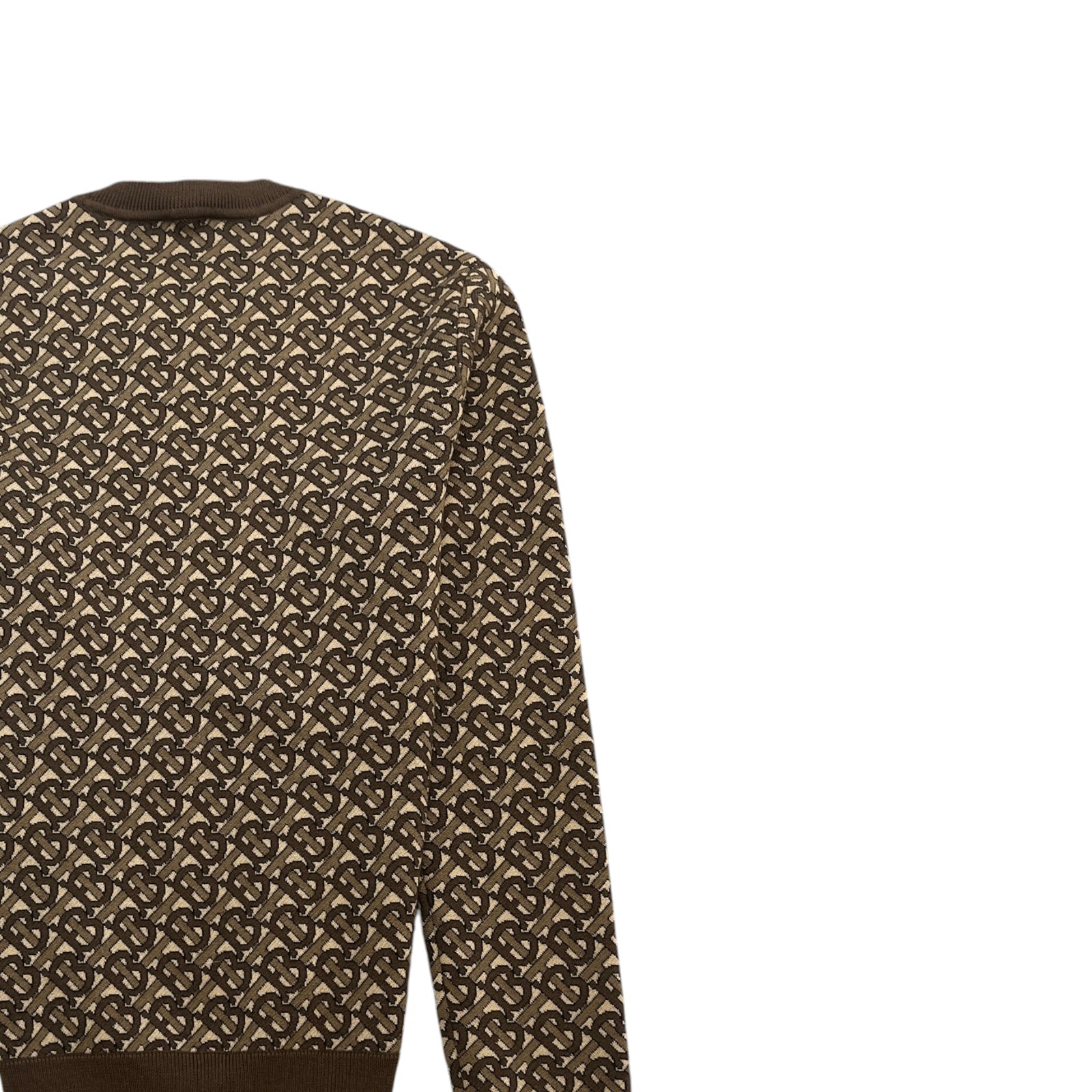Men's TB Monogram Jacquard Jumper Beige Size XS - Photo 4