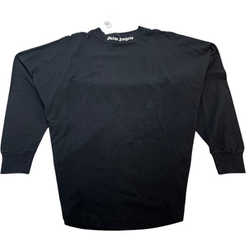 Men's Logo Print Long Sleeve T-Shirt Black Size S