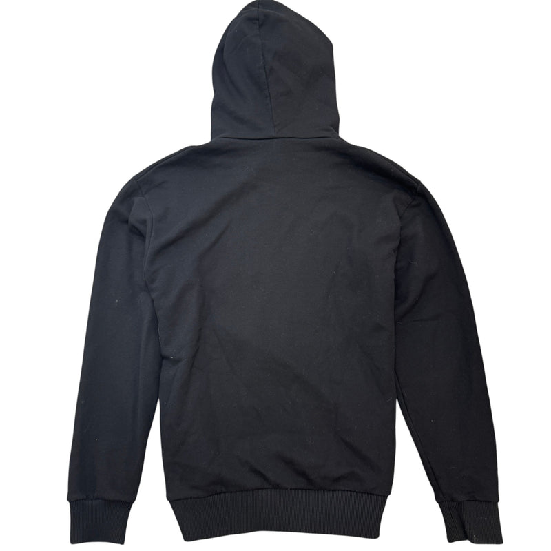 Men's Distressed Logo Print Hoodie Black Size XS