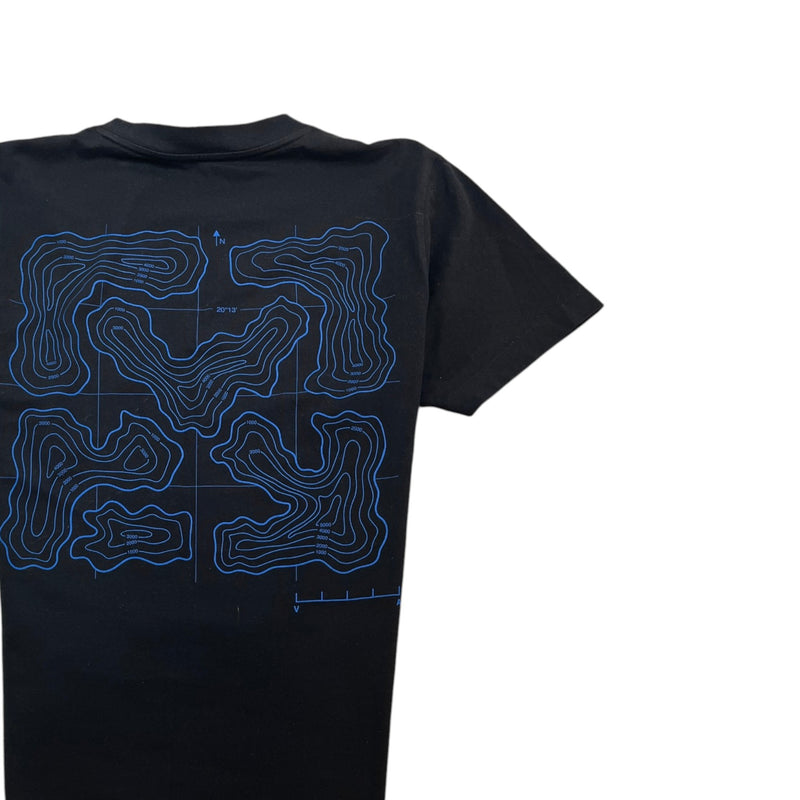 Men's Topographic Arrow Logo T-Shirt Black Size M