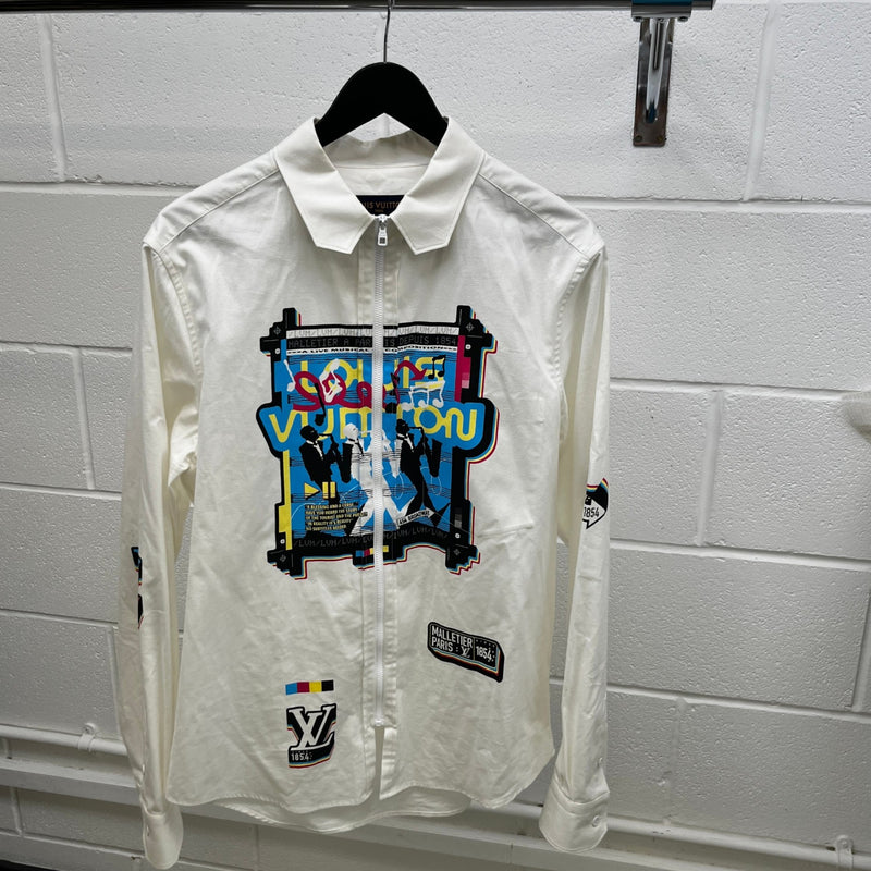 Men's Lv Jazz Flyer OverShirt White Size L