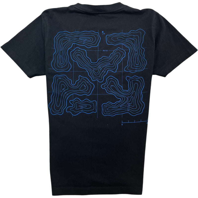 Men's Topographic Arrow Logo T-Shirt Black Size M