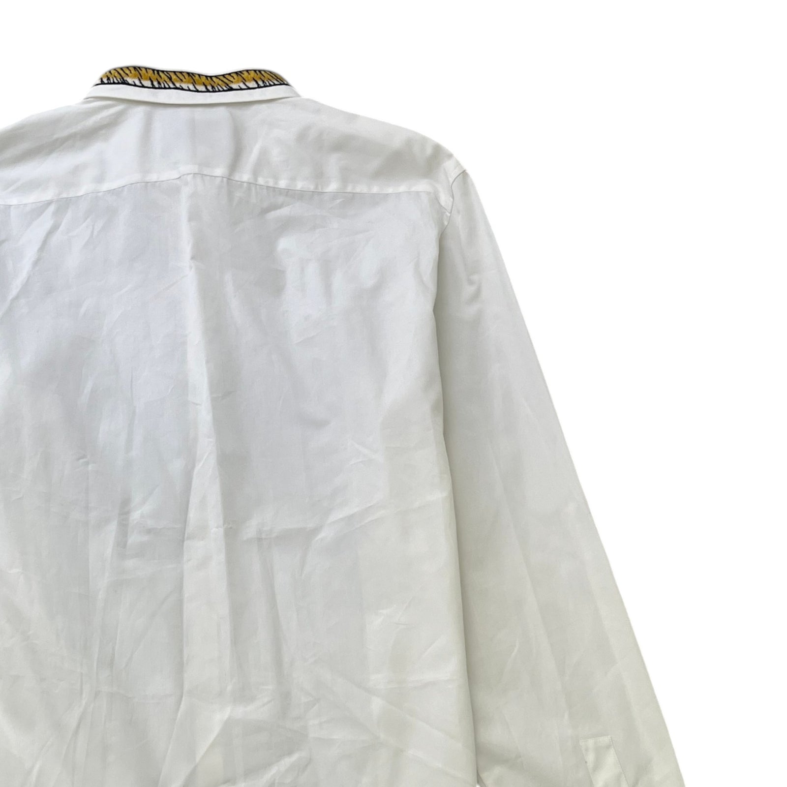 Men's Tiger Patch Collar Long Sleeve Shirt White Size XL - Photo 4