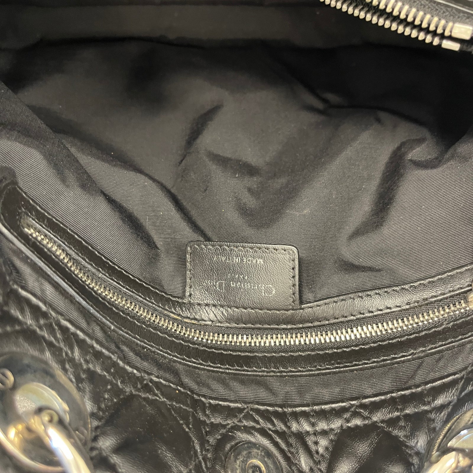 Women's Lady Dior Cannage Shopping Tote Bag Black - Photo 10