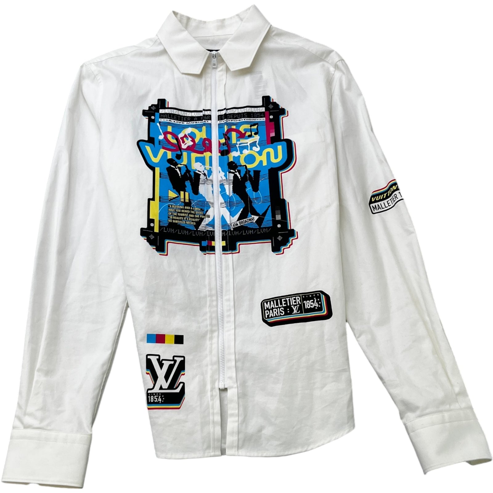 Men's Lv Jazz Flyer OverShirt White Size L - Photo 1