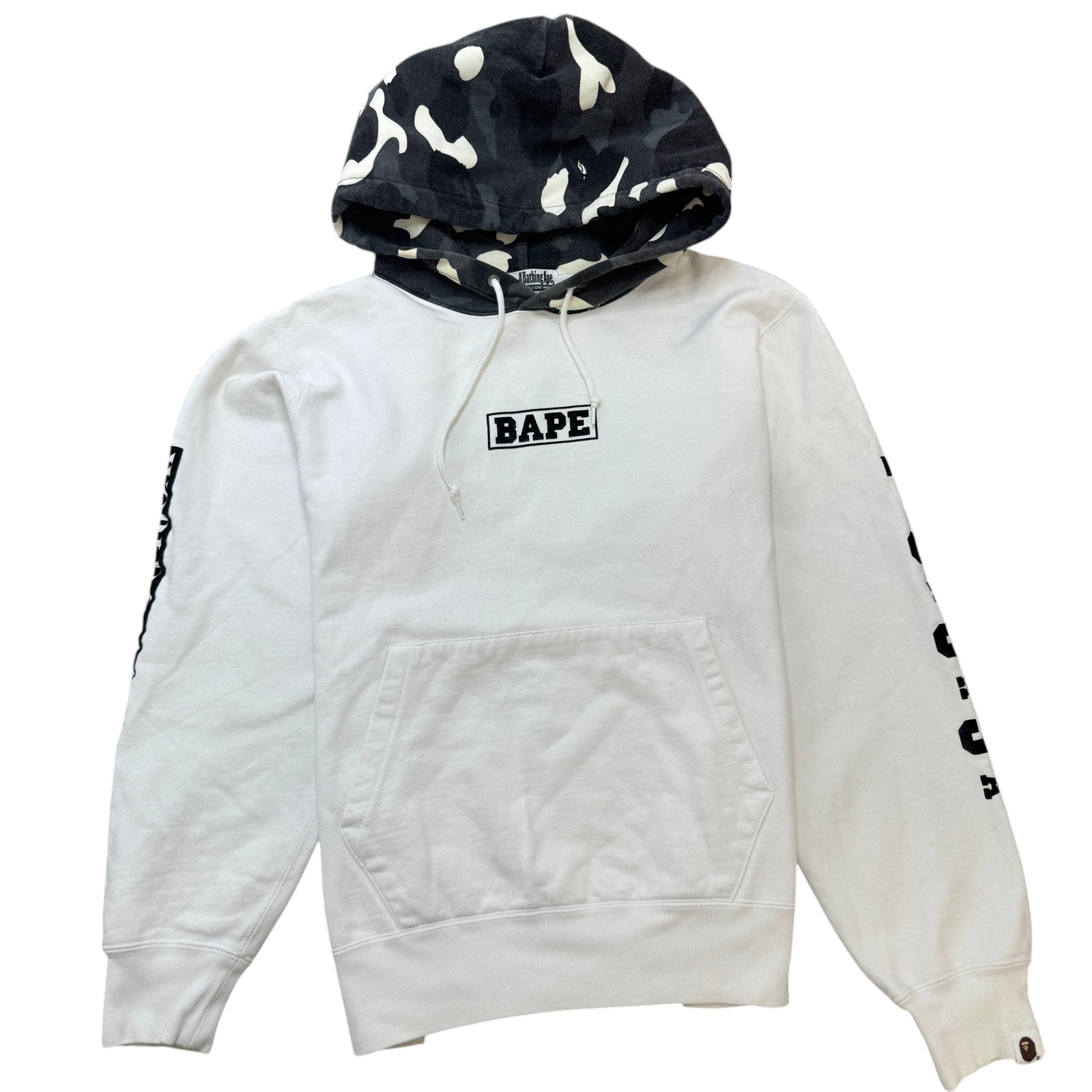 Men's Camo Print Hoodie White Size XL - Photo 1