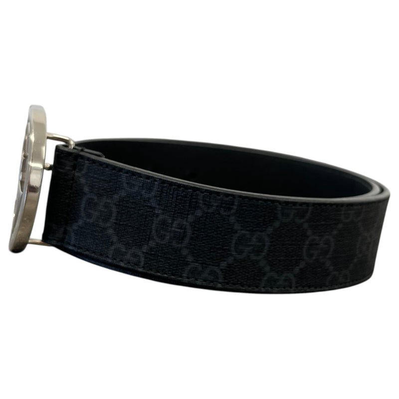 Men's Interlocking GG Buckle Belt Navy Size 30"