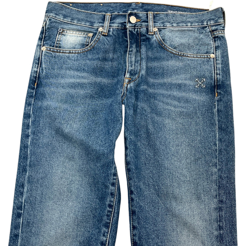Men's Diag Stripe Jeans Blue Size S / W31