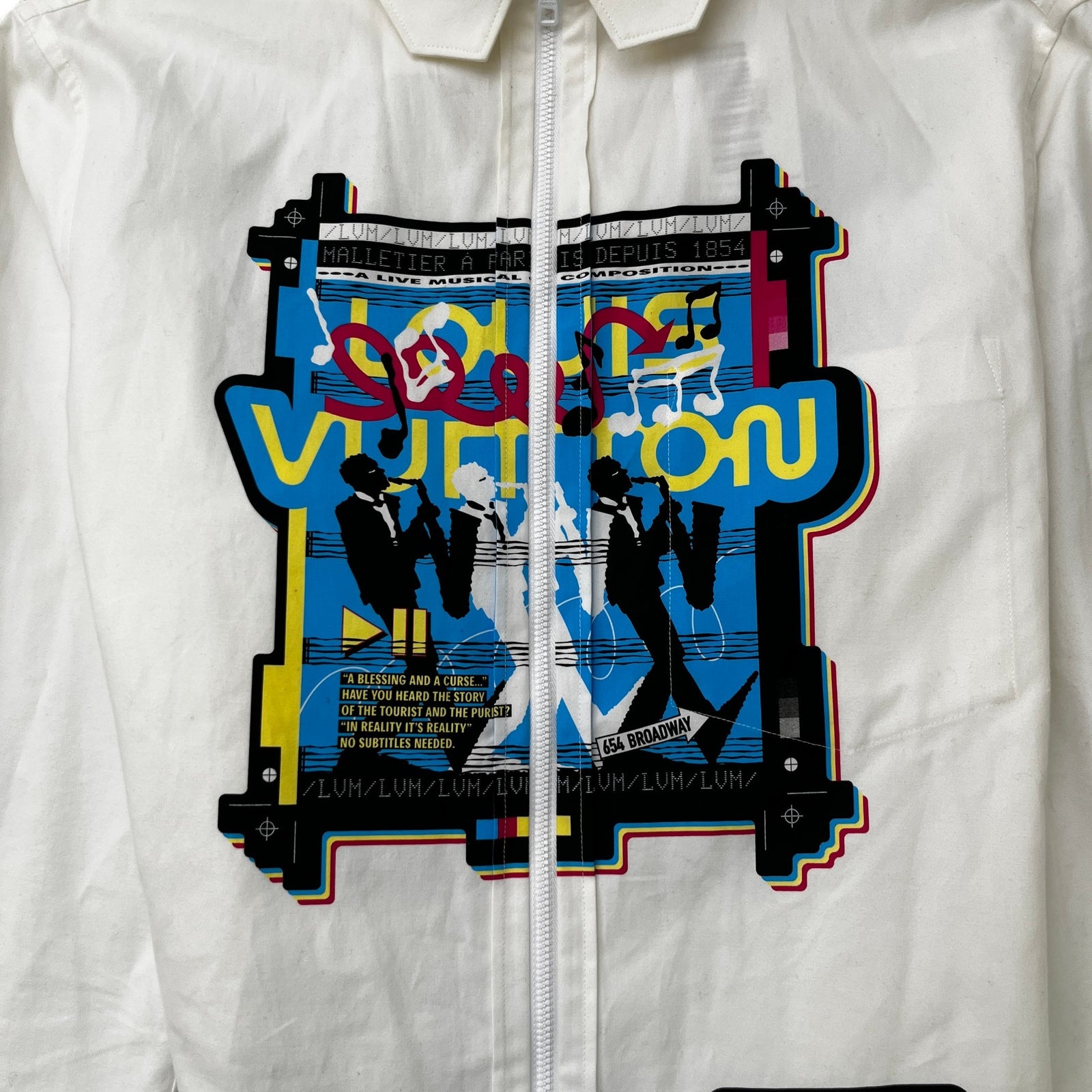 Men's Lv Jazz Flyer OverShirt White Size L - Photo 5