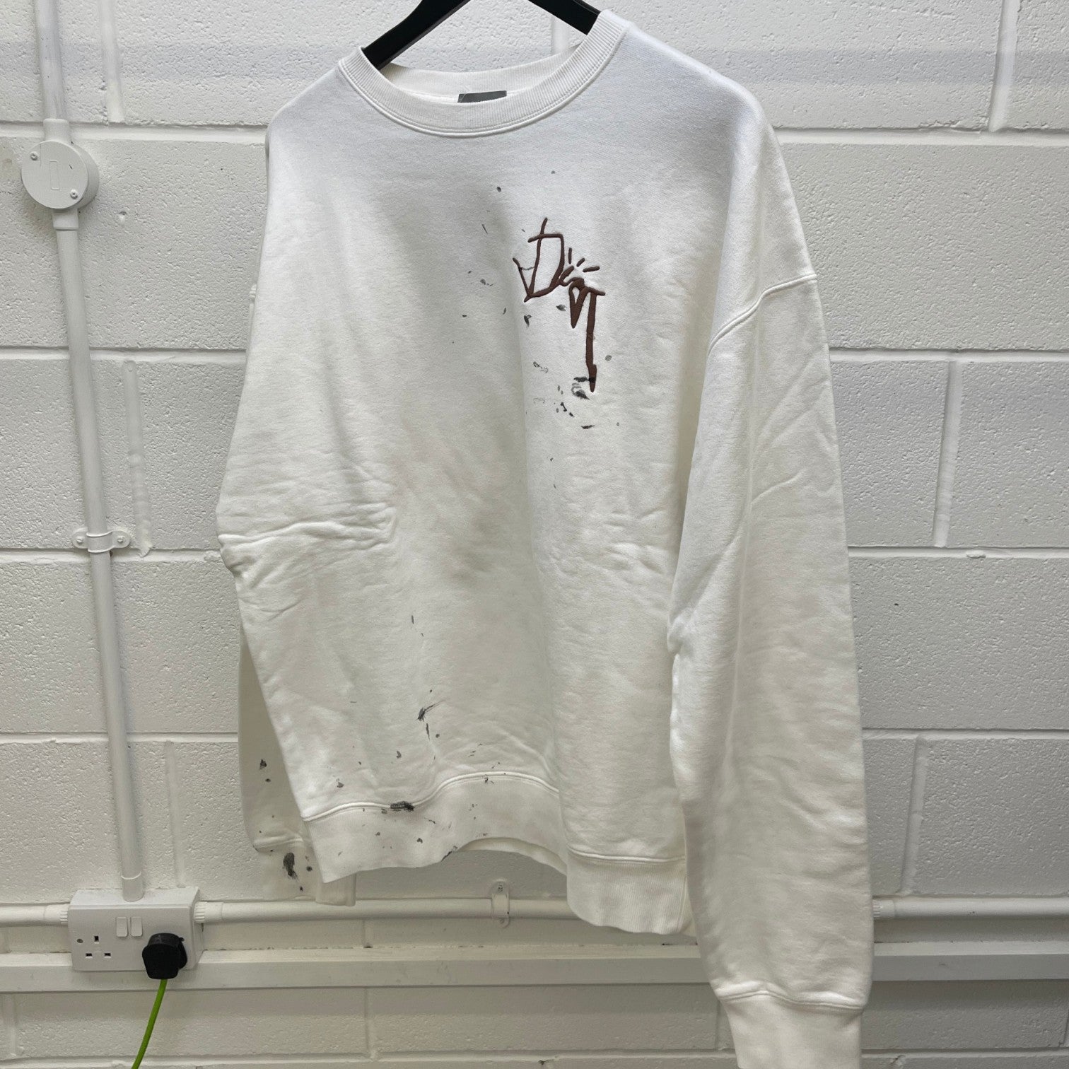 Men's X Cactus Jack Oversized Sweatshirt White Size M - Photo 8