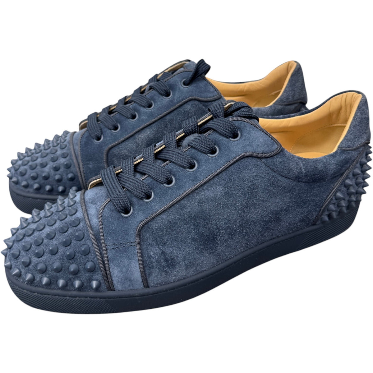 Men's Louis Spikes Flat Low Trainers Blue Size UK 9 / EU 43 - Photo 7