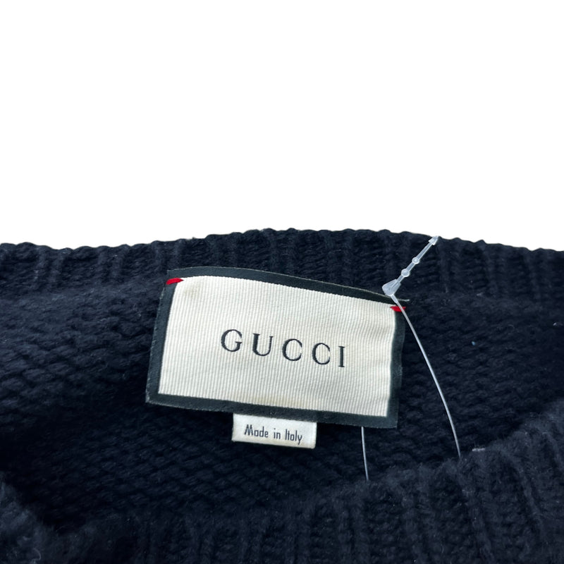 Men's Cable-Knit Web Jumper Black Size M