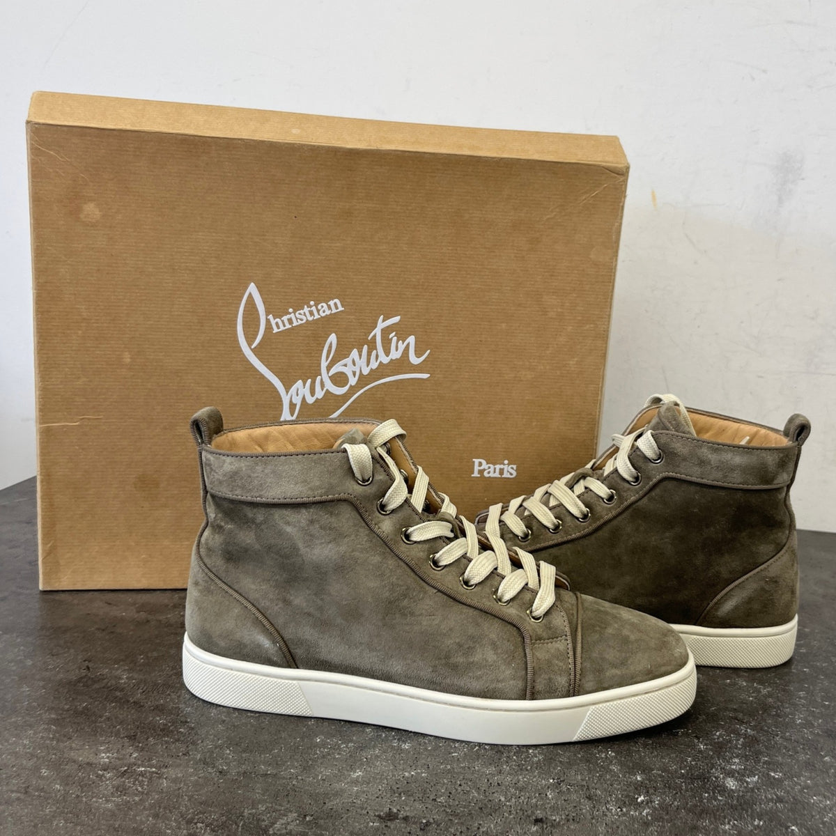 Men's Louis Orlato Flat High Trainers Khaki Size UK 6 / EU 40 - Photo 12