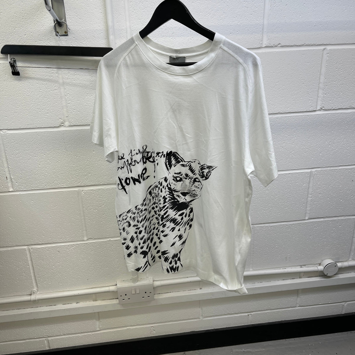 Men's X Raymond Pettibon Leopard T-Shirt White Size L - Photo 7