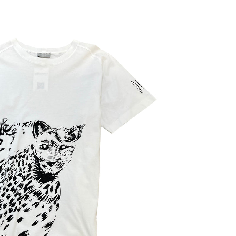 Men's X Raymond Pettibon Leopard T-Shirt White Size L