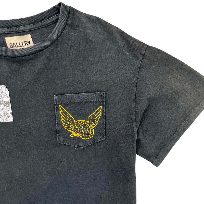 Men's Flying Brain Print T-Shirt Grey Size S
