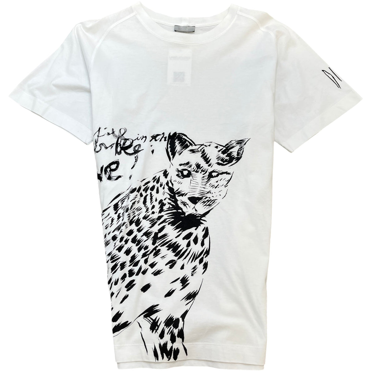 Men's X Raymond Pettibon Leopard T-Shirt White Size L - Photo 1