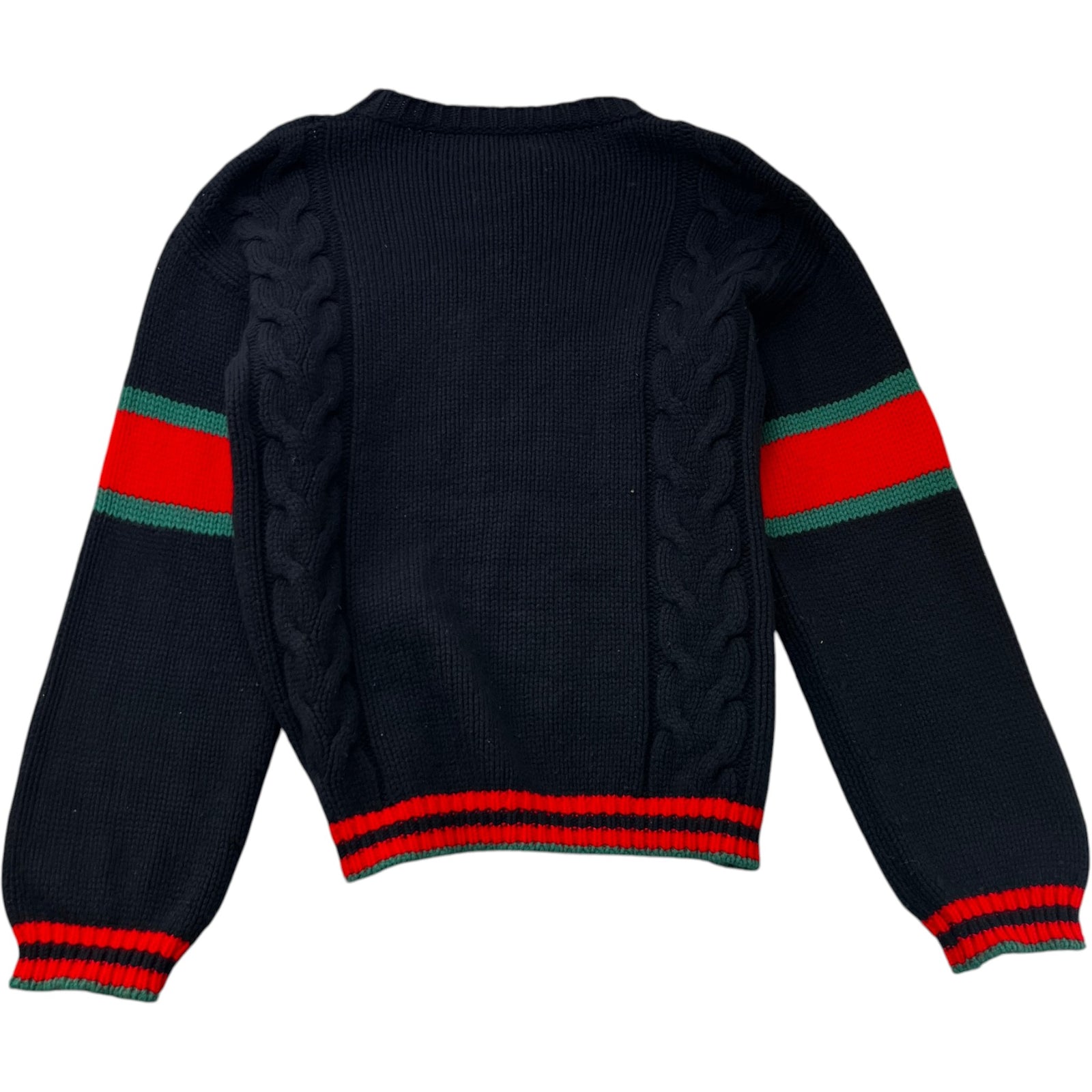 Men's Cable-Knit Web Jumper Black Size M - Photo 2