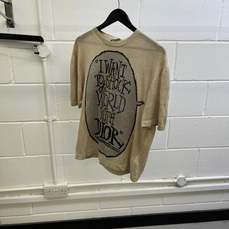 Men's x Shawn Stussy Knit T-Shirt Beige Size XS