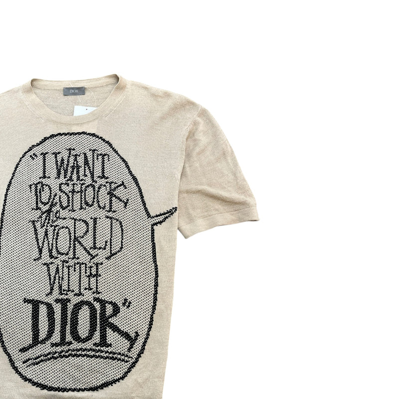 Men's x Shawn Stussy Knit T-Shirt Beige Size XS