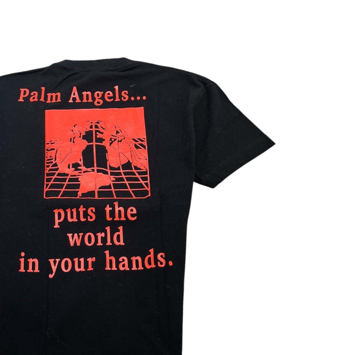 Men's World In Hands Print T-Shirt Black Size S - Photo 4
