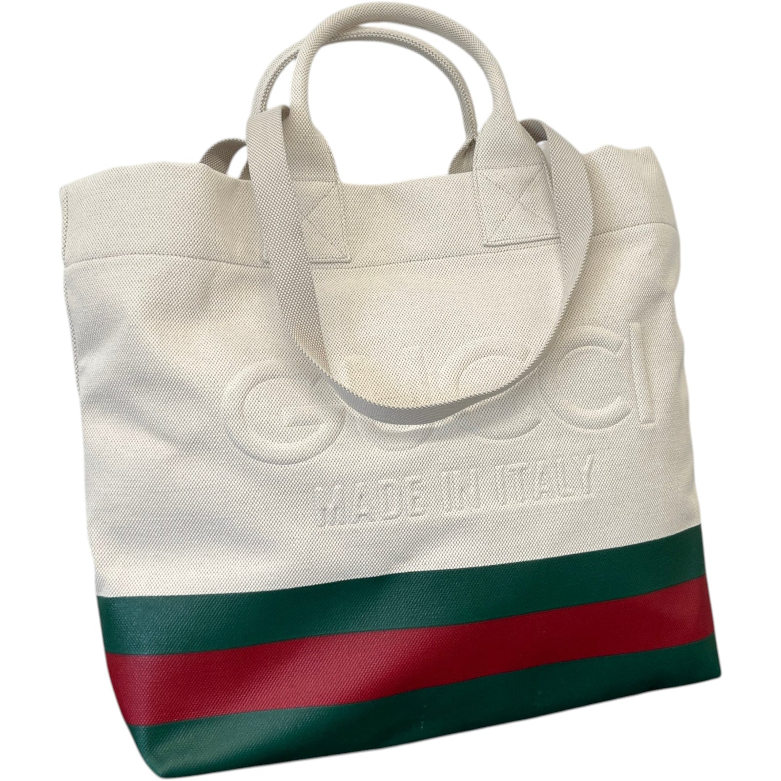 Women's Large Logo Web Stripe Bag Beige - Photo 5