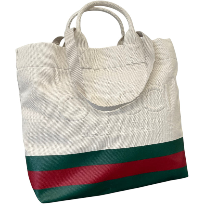 Women's Large Logo Web Stripe Bag Beige
