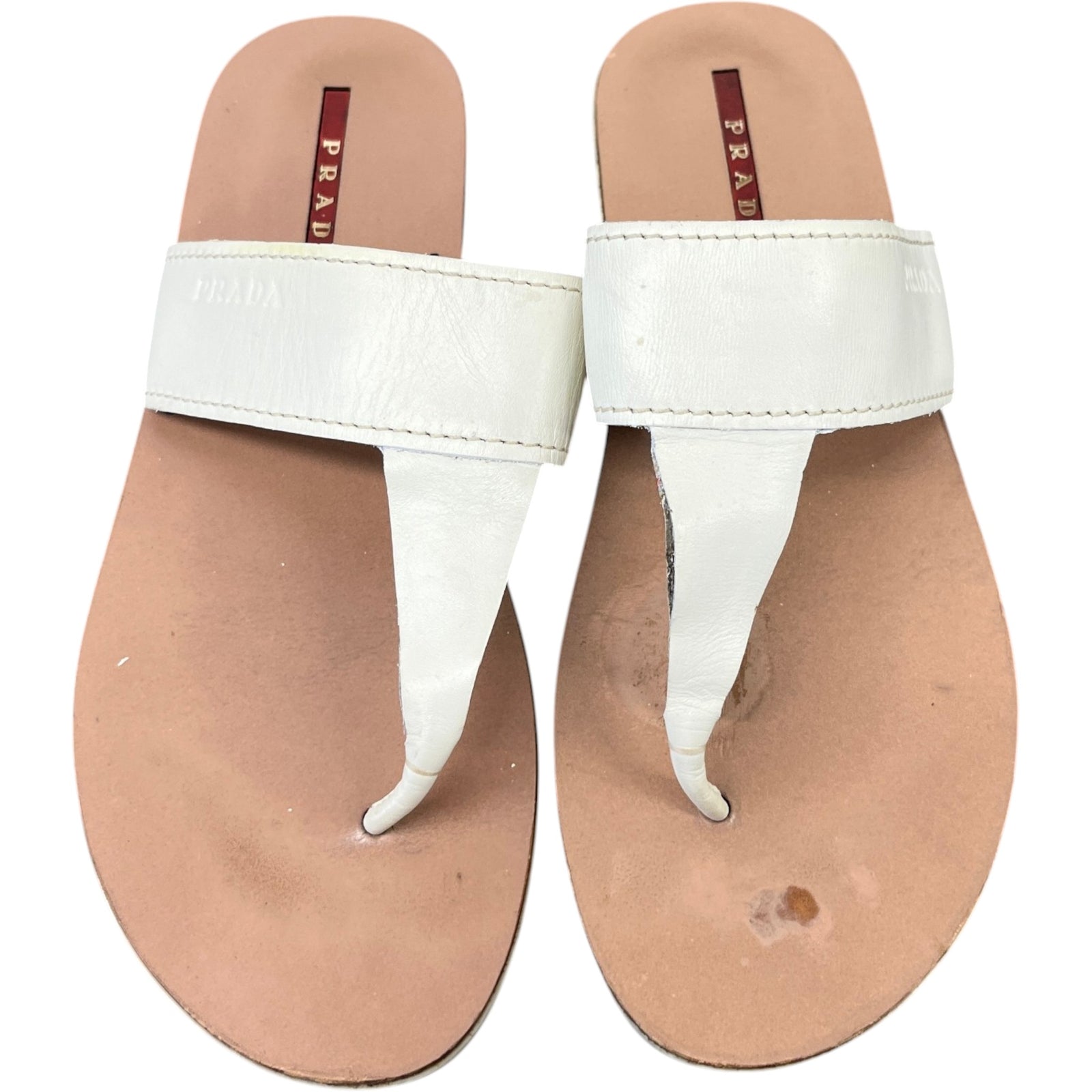 Women's Logo Embossed Sandals Cream Size EU 36 / UK 3 - Photo 5