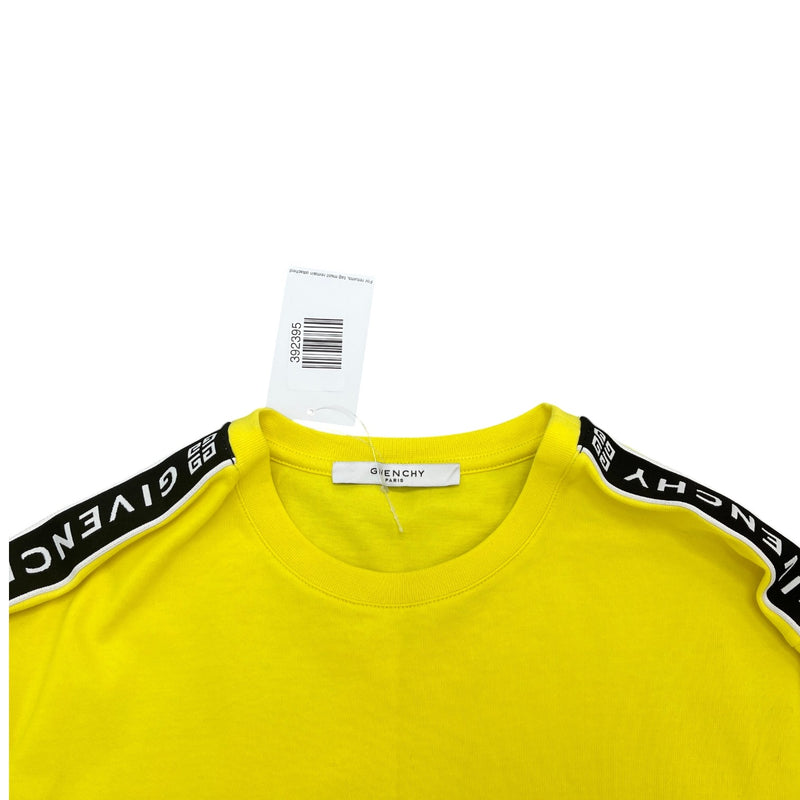 Men's Logo Tape Shoulder T-Shirt Yellow Size M
