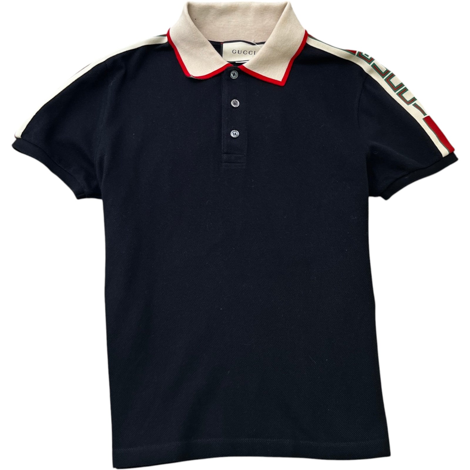 Men's Tape Logo Polo Shirt Black Size S - Photo 1