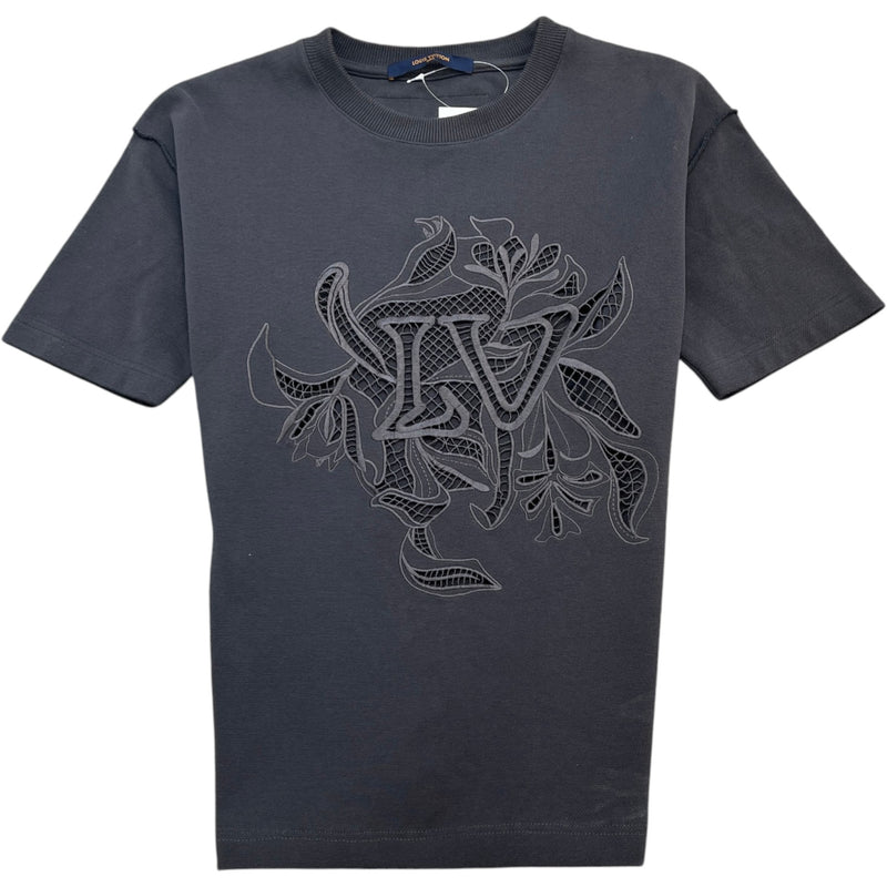 Men's Embroidered Logo T-Shirt Charcoal Size XS